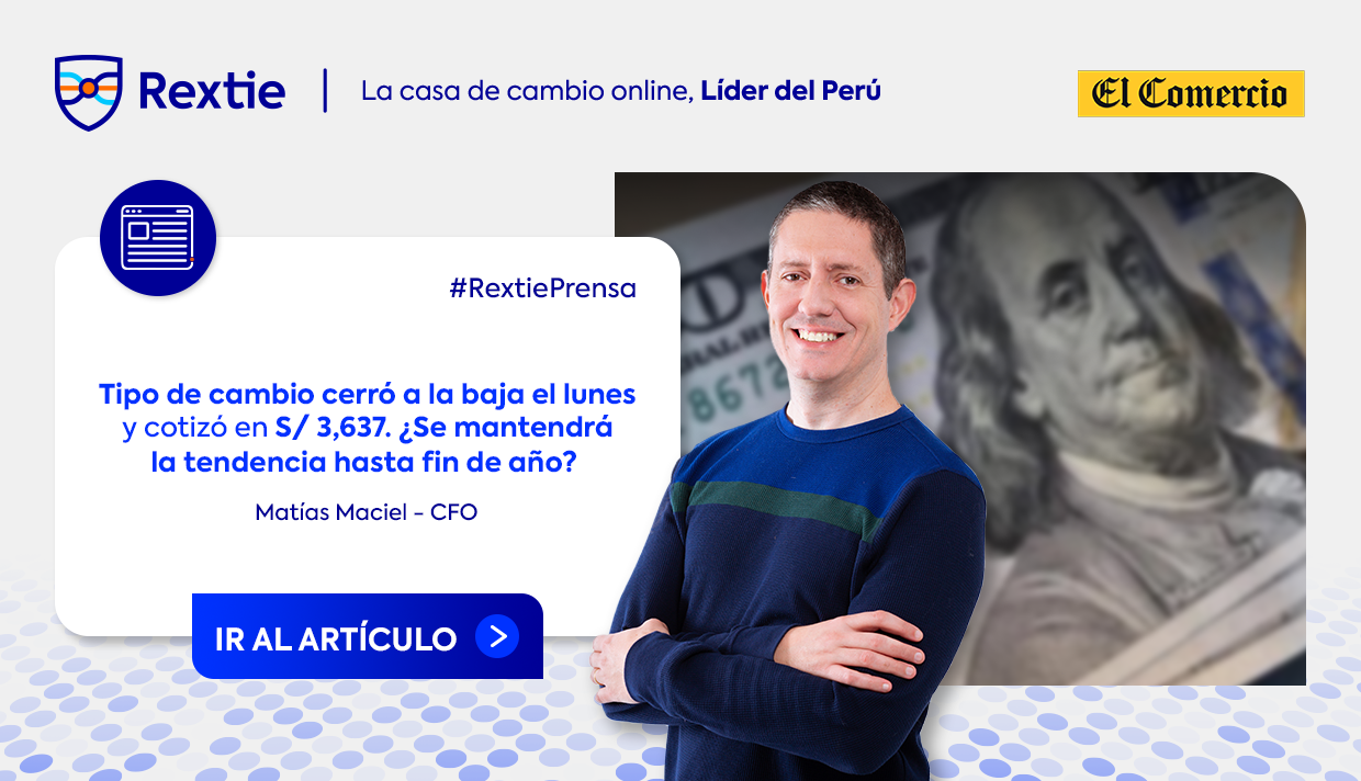 Tipo de cambio cerró a la baja el lunes y cotizó en S/3,637. ¿Se mantendrá la tendencia hasta fin de año?