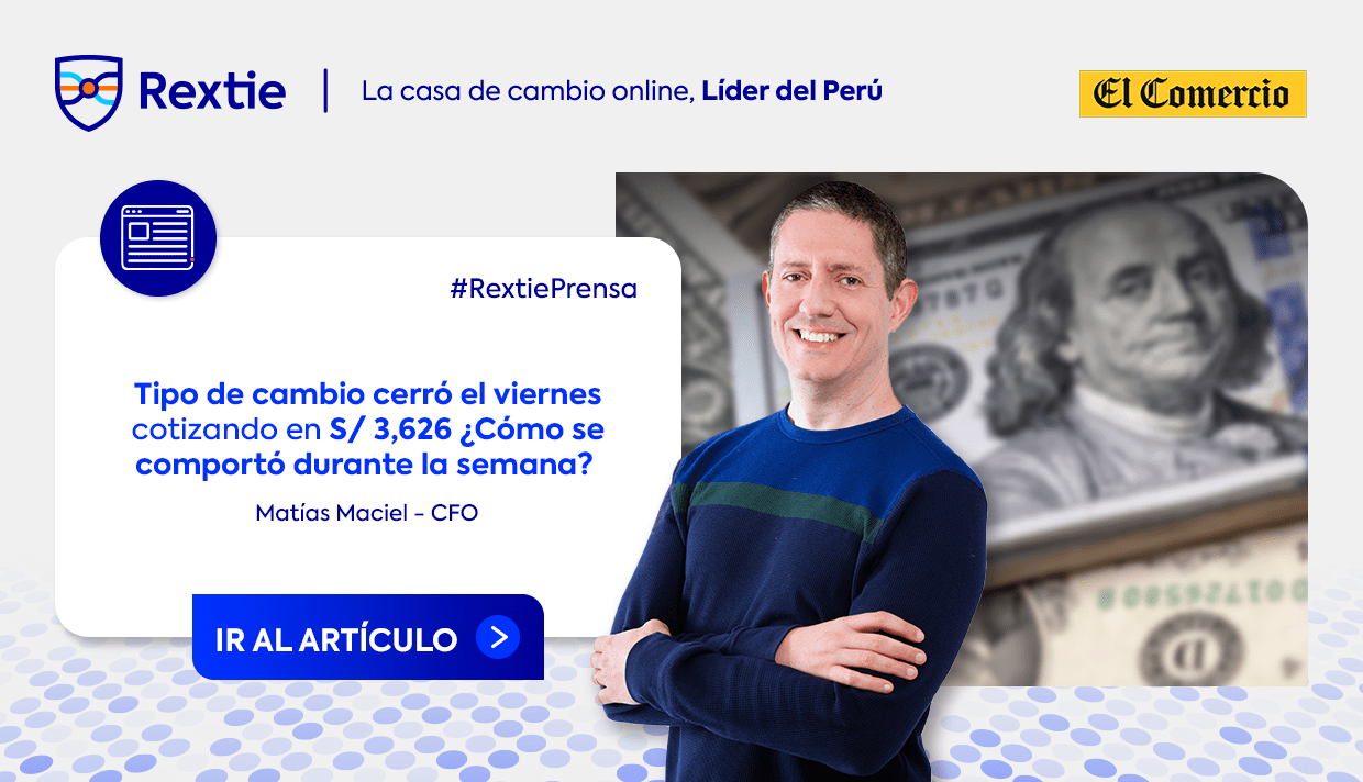 Tipo de cambio cerró el viernes cotizando en S/ 3,626 ¿Cómo se comportó durante la semana?